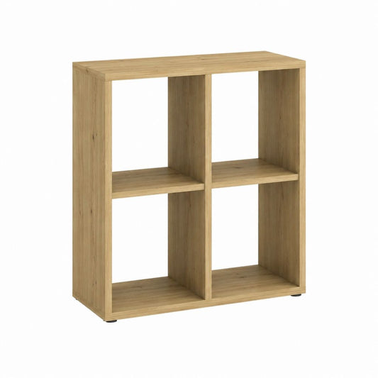 Bücherregal mit 4 offenen Fächern Eiche-Optik Spanplatte rechteckig 60 x 90 x 30 cm