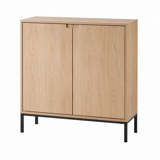 Sideboard mit 2 Türen Eiche-Dekor Spanplatte rechteckig 80 x 40 x 110 cm