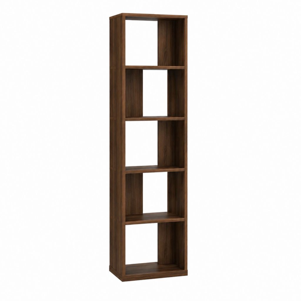 Bücherregal Standregal Nussbaum Dekor Spanplatte Rechteckig 180 x 40 x 30 cm