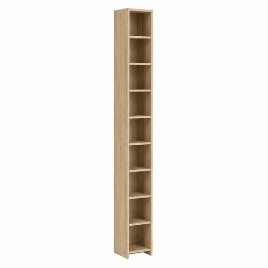 Bücherregal Eiche Spanplatte rechteckig 180 x 30 x 24 cm mit 9 offenen Fächern